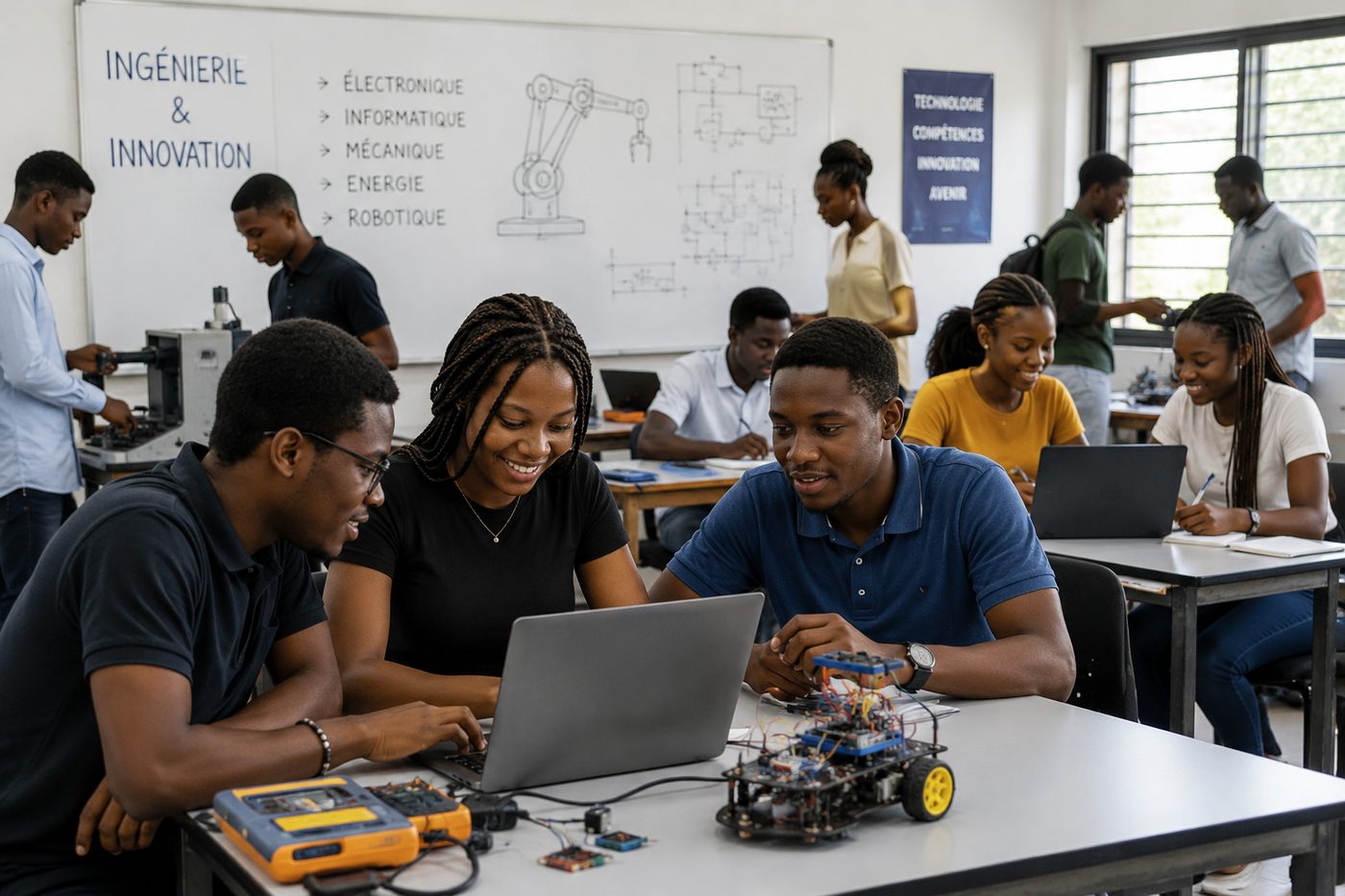 Étudiants en école d'ingénierie et innovation